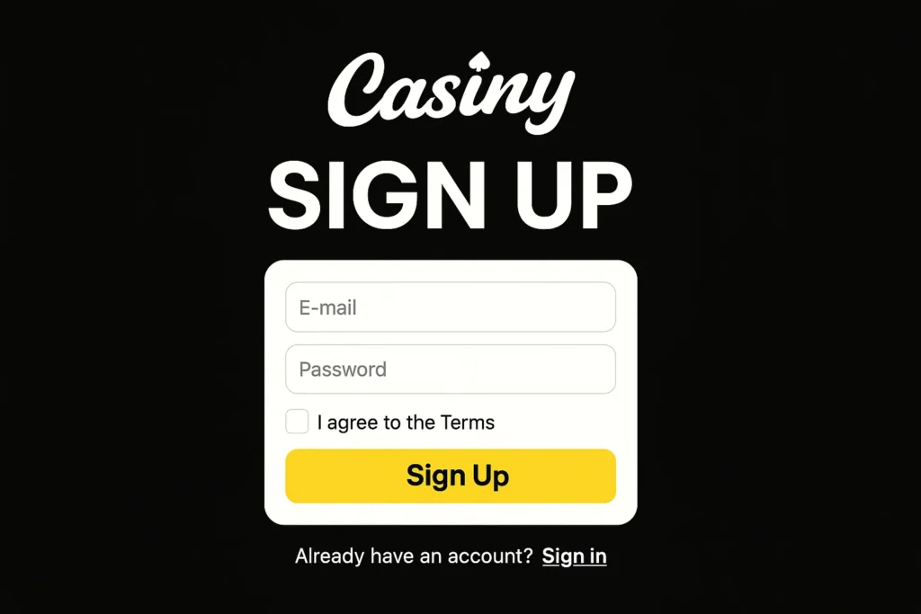 Casiny Casino Sign Up Process for Players in Australia