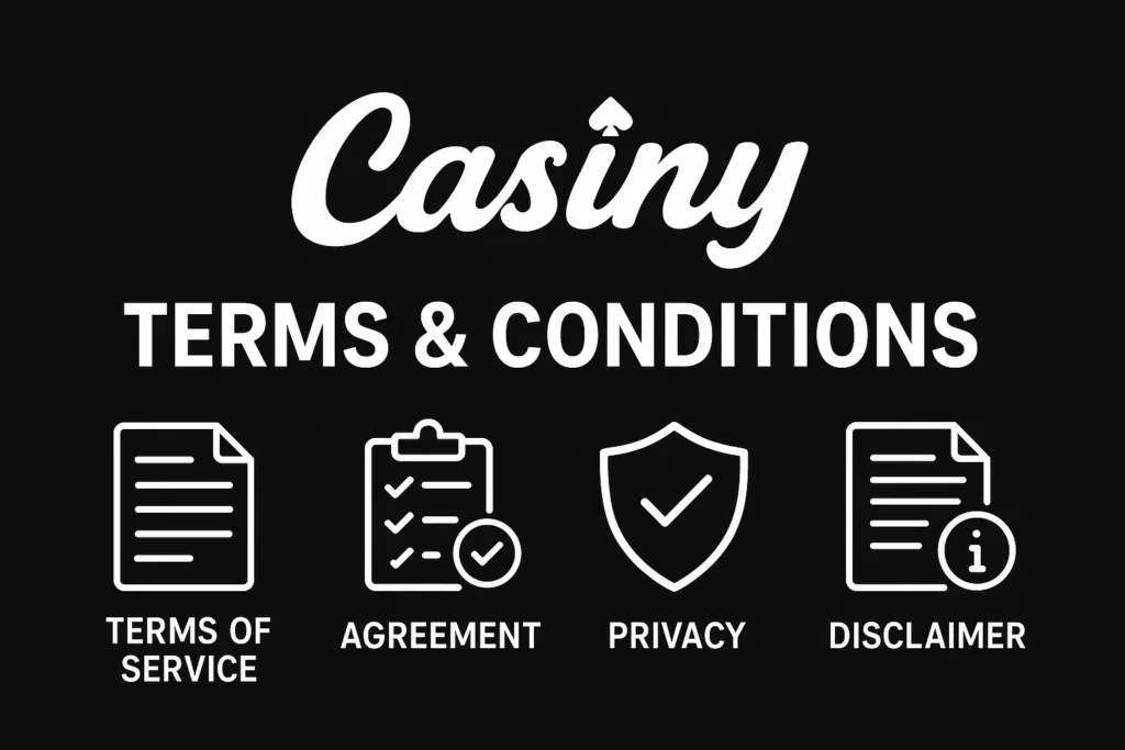 Casiny Terms and Conditions - Rules for Online Casino Players in Australia